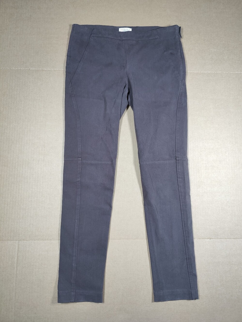 Brunello Cucinelli Women's Brown Side Zip Cotton Ankle Pants Sz 4 Made In Italy